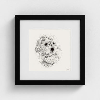 Hand-drawn unique pet portrait, for Pet Lovers