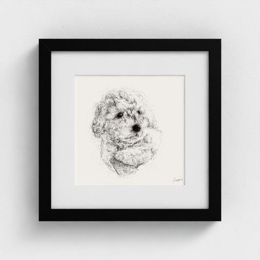 Hand-drawn unique pet portrait, for Pet Lovers